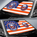 New York Islanders Car Sunshade Custom US Flag Style - Gearcarcover - 2