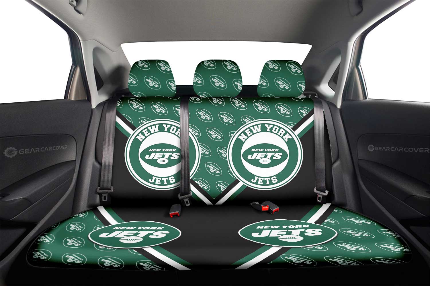 New York Jets Car Back Seat Cover Custom Car Decorations For Fans - Gearcarcover - 2