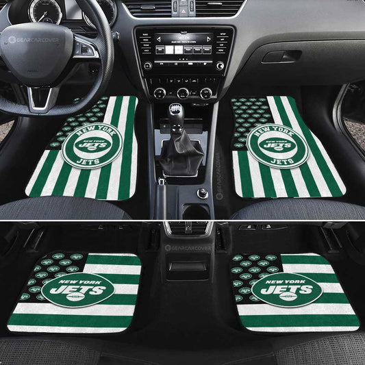 New York Jets Car Floor Mats Custom US Flag Style - Gearcarcover - 2