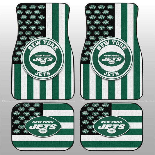 New York Jets Car Floor Mats Custom US Flag Style - Gearcarcover - 1