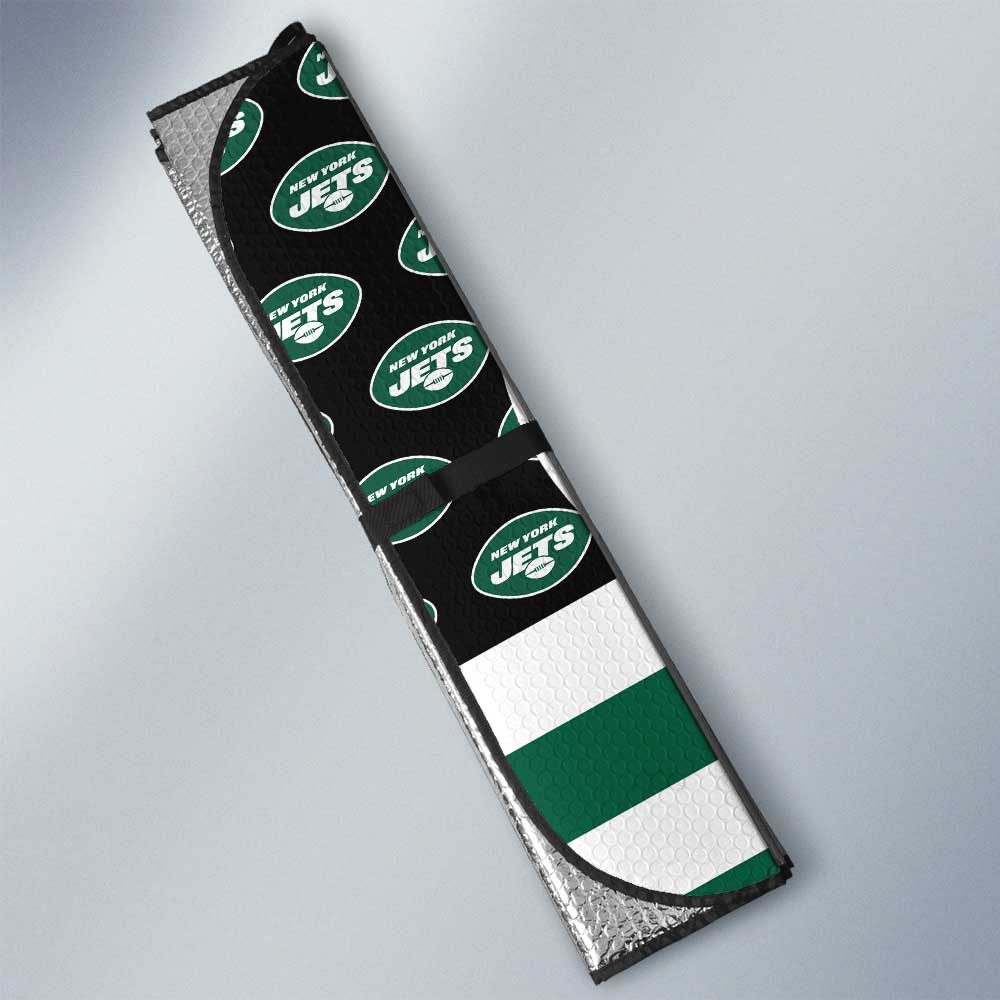 New York Jets Car Sunshade Custom US Flag Style - Gearcarcover - 3