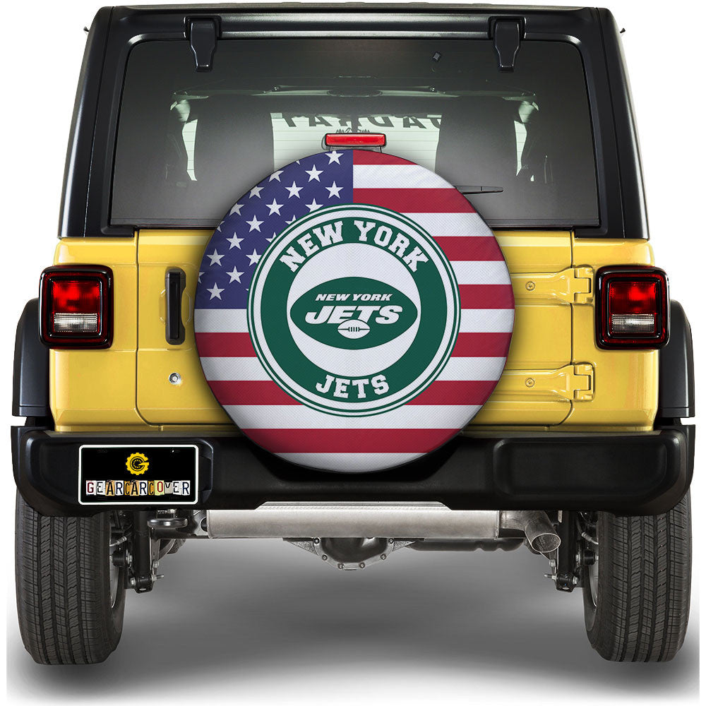New York Jets Spare Tire Covers Custom US Flag Style - Gearcarcover - 1