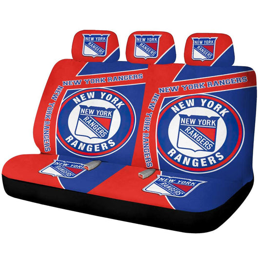 New York Rangers Car Back Seat Cover Custom Car Accessories For Fans - Gearcarcover - 1