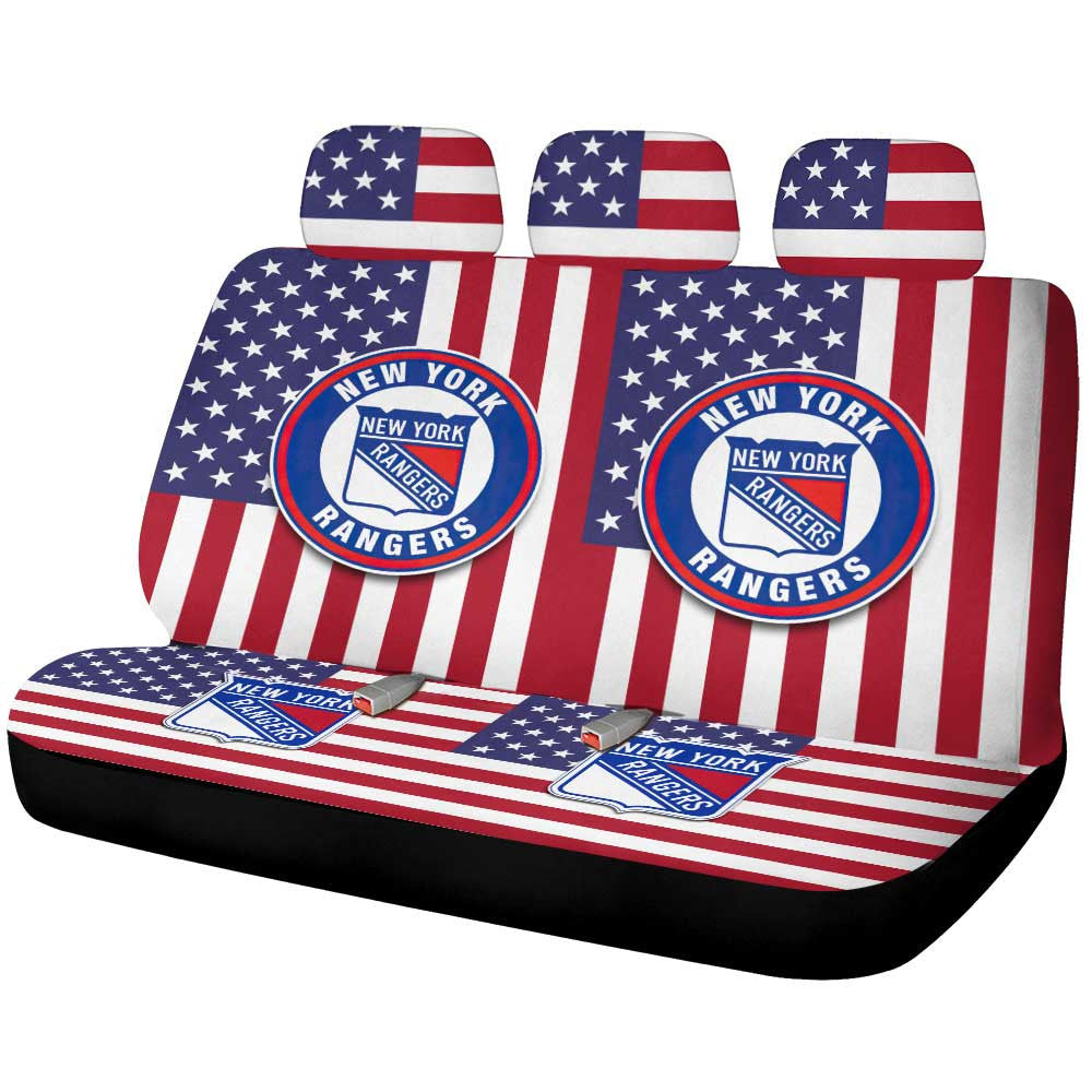 New York Rangers Car Back Seat Cover Custom Car Accessories - Gearcarcover - 1