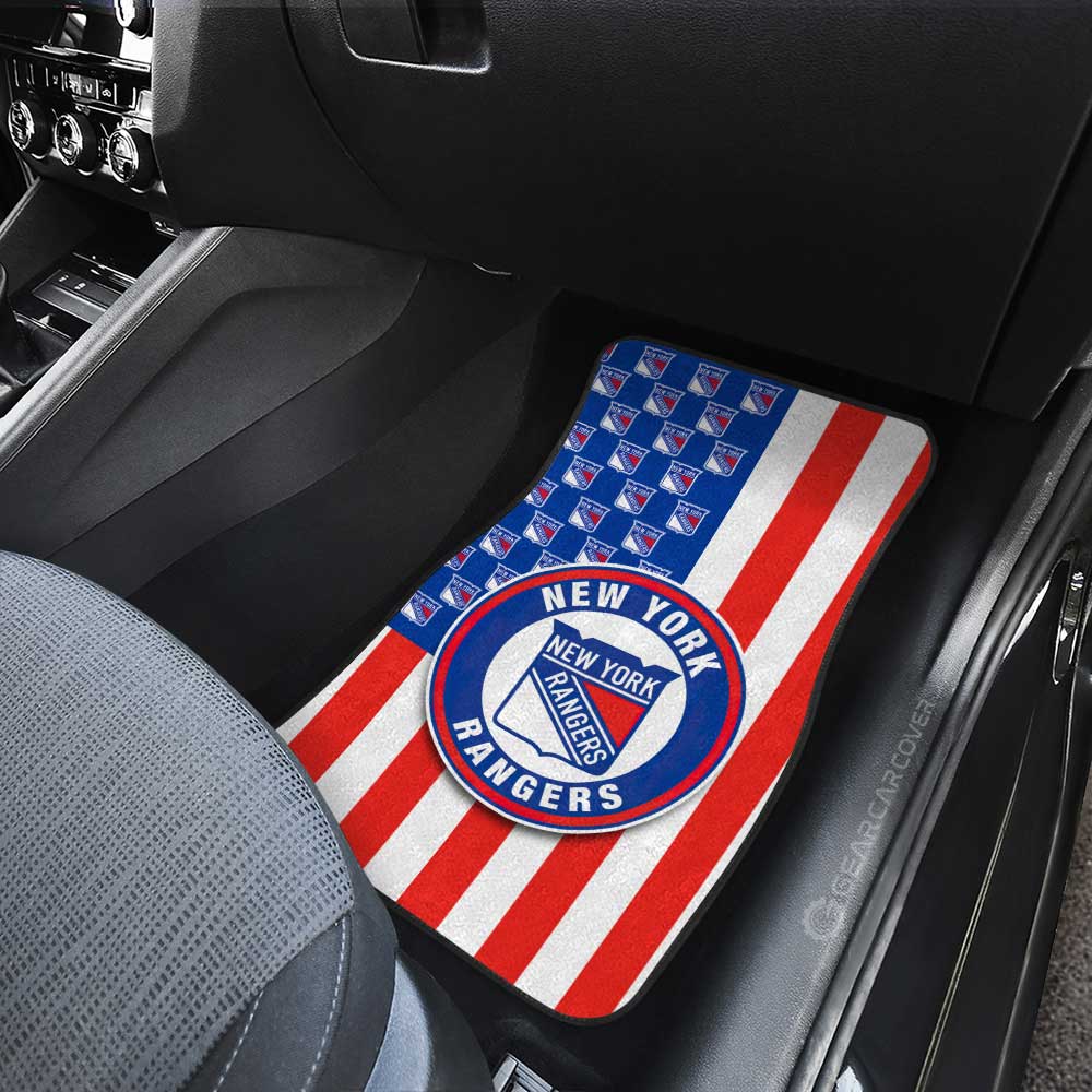 New York Rangers Car Floor Mats Custom US Flag Style - Gearcarcover - 3