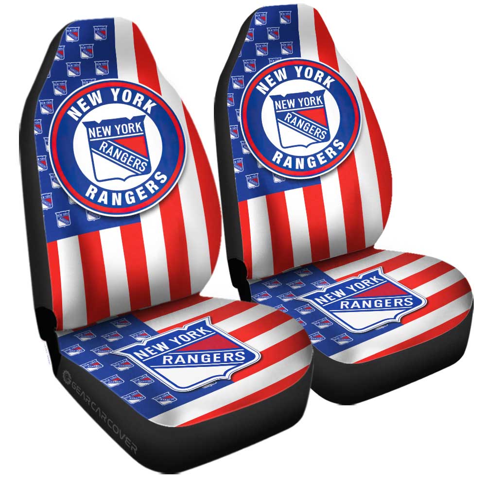New York Rangers Car Seat Covers Custom US Flag Style - Gearcarcover - 3