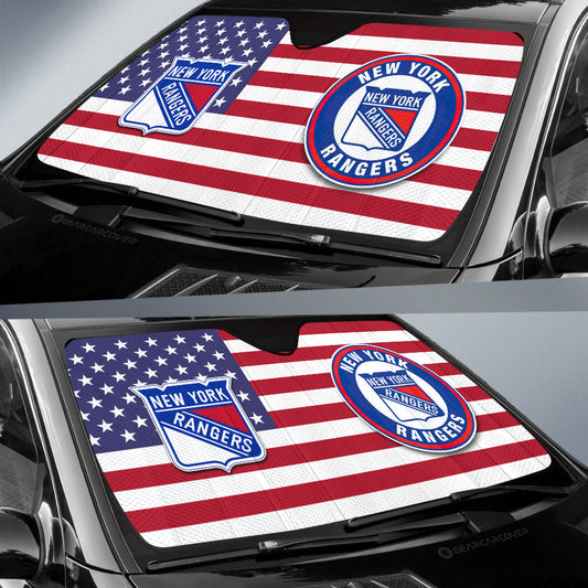 New York Rangers Car Sunshade Custom Car Accessories - Gearcarcover - 2