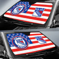 New York Rangers Car Sunshade Custom US Flag Style - Gearcarcover - 2