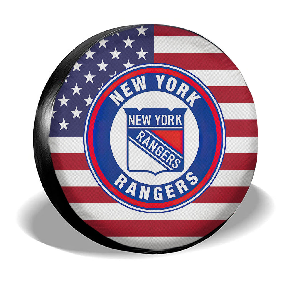 New York Rangers Spare Tire Covers Custom US Flag Style - Gearcarcover - 3
