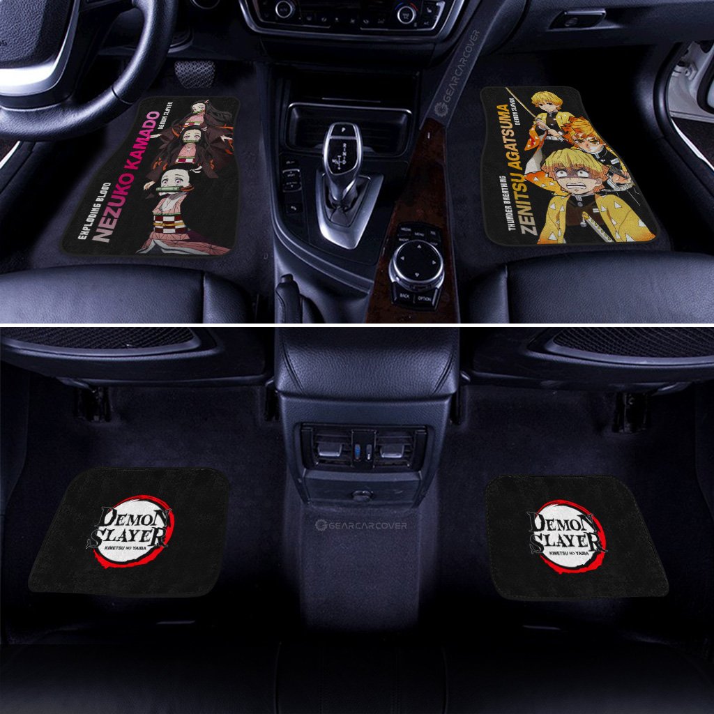 Nezuko And Zenitsu Car Floor Mats Custom Demon Slayer Anime - Gearcarcover - 3