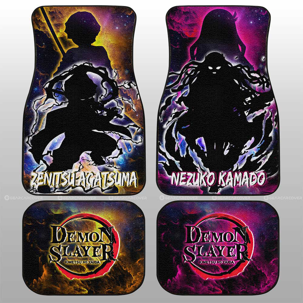 Nezuko And Zenitsu Car Floor Mats Custom Demon Slayer Anime - Gearcarcover - 1