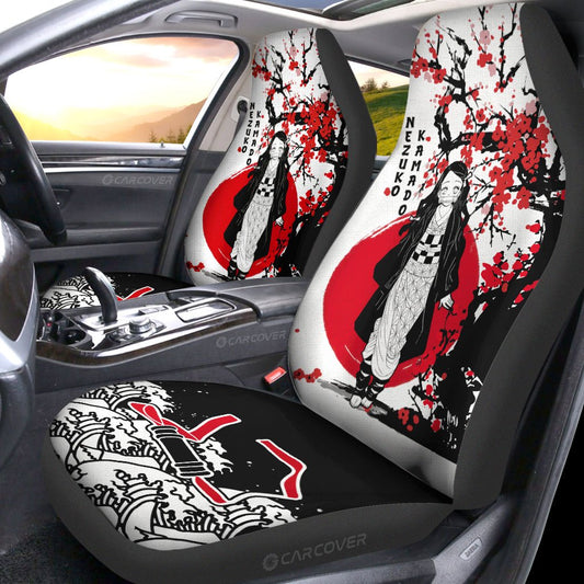 Nezuko Car Seat Covers Custom Japan Style Demon Slayer Anime Car Accessories - Gearcarcover - 2