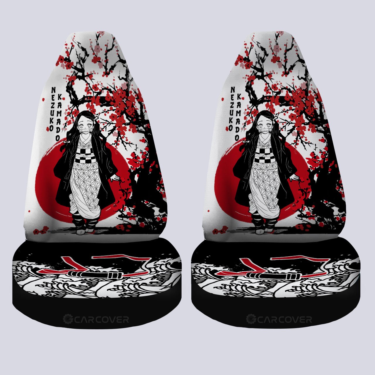 Nezuko Car Seat Covers Custom Japan Style Demon Slayer Anime Car Accessories - Gearcarcover - 4