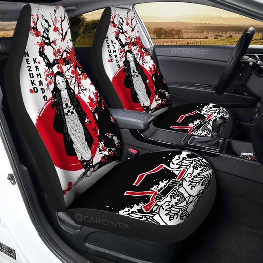 Nezuko Car Seat Covers Custom Japan Style Demon Slayer Anime Car Accessories - Gearcarcover - 1