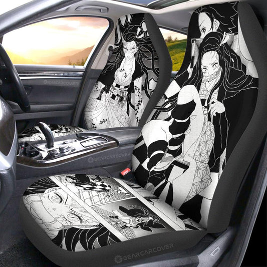 Nezuko Car Seat Covers Custom Kimetsu No Yaiba Manga Car Accessories - Gearcarcover - 2