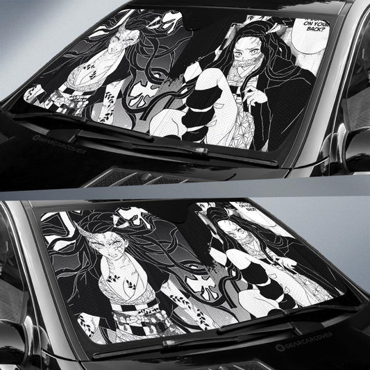 Nezuko Car Sunshade Custom Kimetsu No Yaiba Manga Car Accessories - Gearcarcover - 2