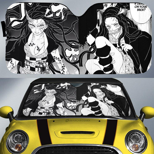 Nezuko Car Sunshade Custom Kimetsu No Yaiba Manga Car Accessories - Gearcarcover - 1
