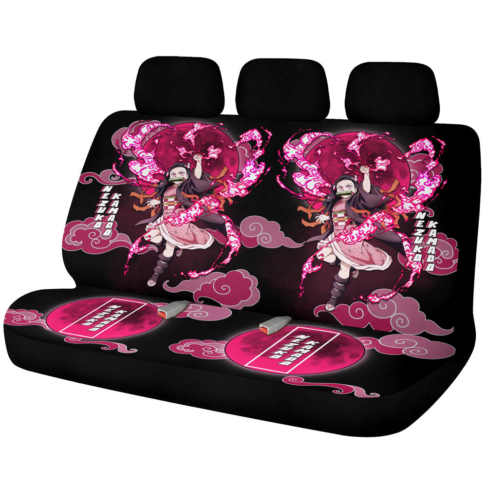 Nezuko Kamado Car Back Seat Covers Custom Demon Slayer For Anime Fans - Gearcarcover - 1