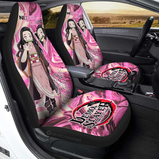 Nezuko Kamado Car Seat Covers Custom Demon Slayer Anime Car Accessories - Gearcarcover - 2
