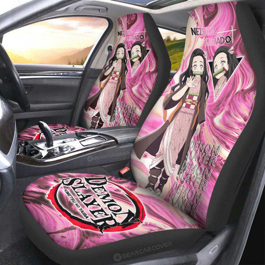 Nezuko Kamado Car Seat Covers Custom Demon Slayer Anime Car Accessories - Gearcarcover - 1