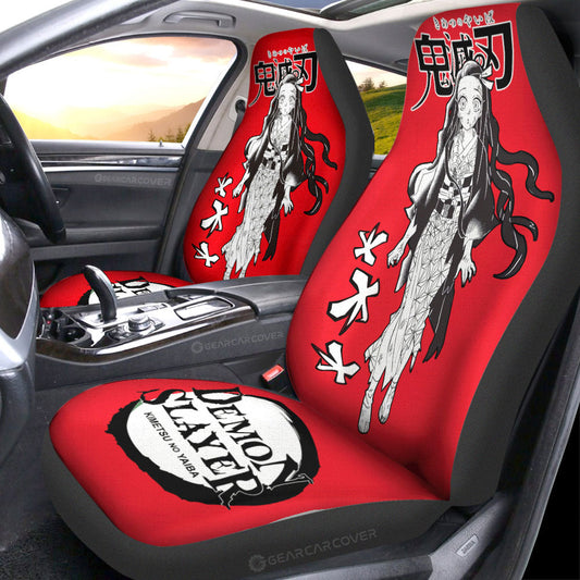 Nezuko Kamado Car Seat Covers Custom Demon Slayer Anime Car Accessories Manga Style For Fans - Gearcarcover - 2