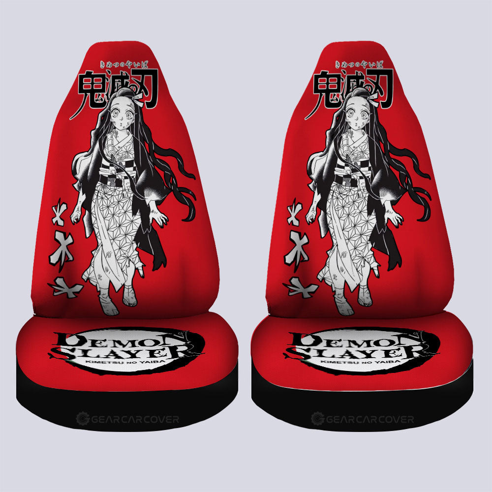 Nezuko Kamado Car Seat Covers Custom Demon Slayer Anime Car Accessories Manga Style For Fans - Gearcarcover - 4