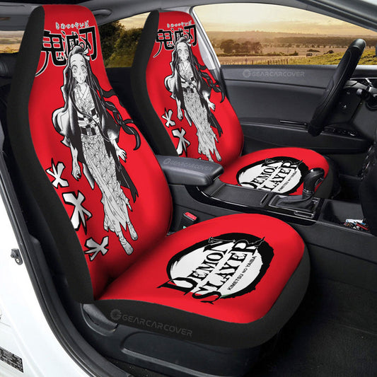 Nezuko Kamado Car Seat Covers Custom Demon Slayer Anime Car Accessories Manga Style For Fans - Gearcarcover - 1