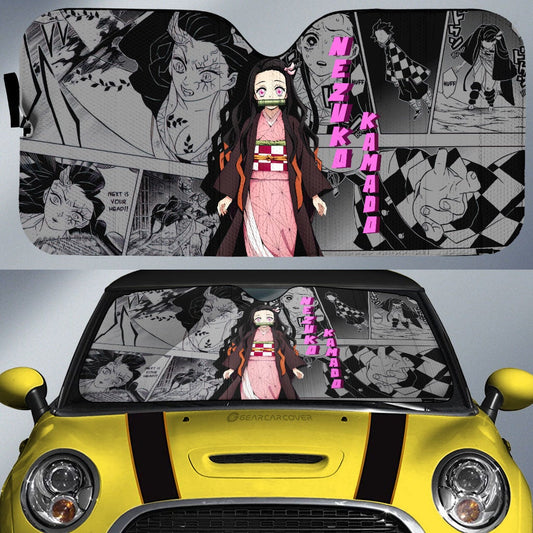 Nezuko Kamado Car Sunshade Custom Demon Slayer Anime Mix Mangas - Gearcarcover - 1