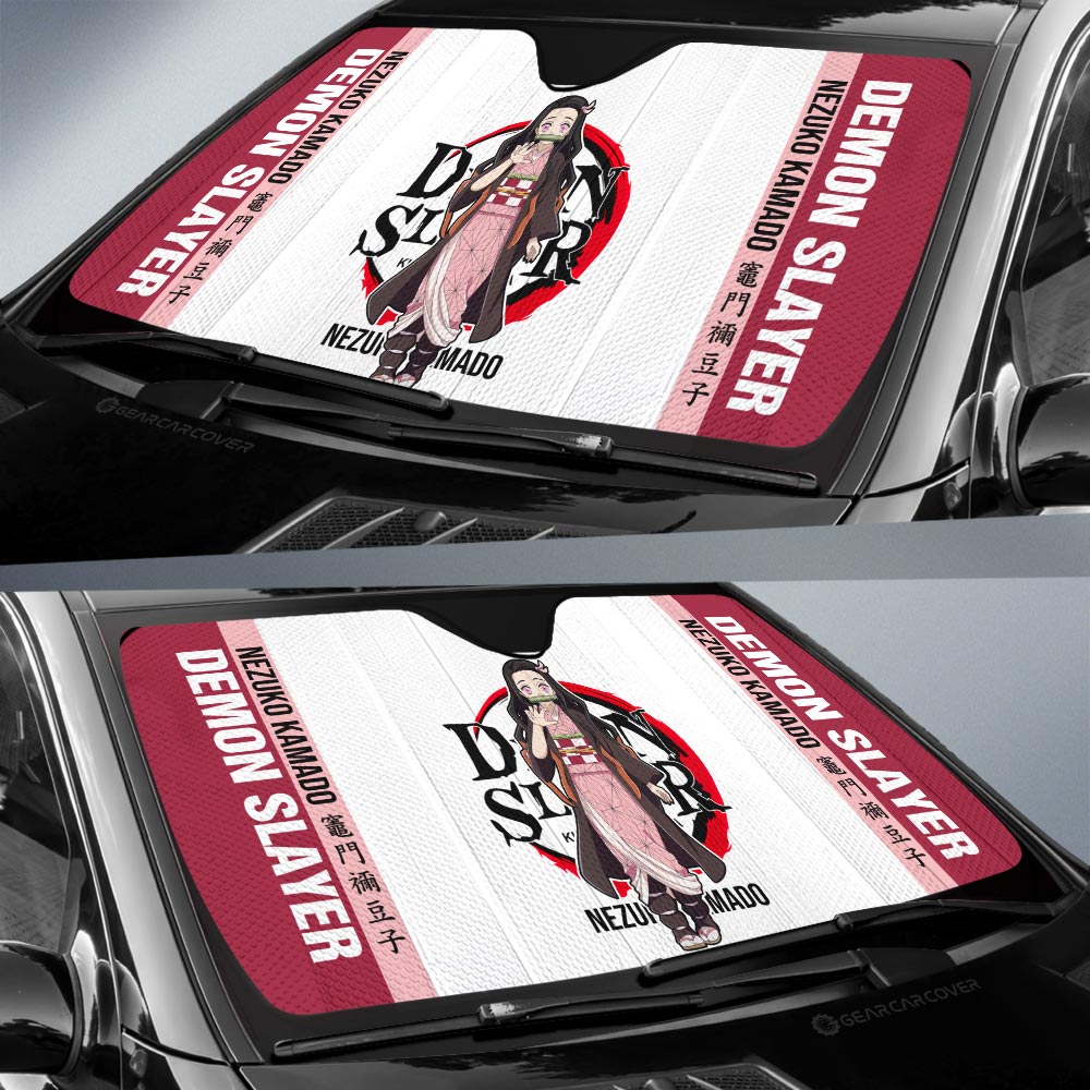 Nezuko Kamado Car Sunshade Custom Demon Slayer Car Accessories For Anime Fans - Gearcarcover - 2