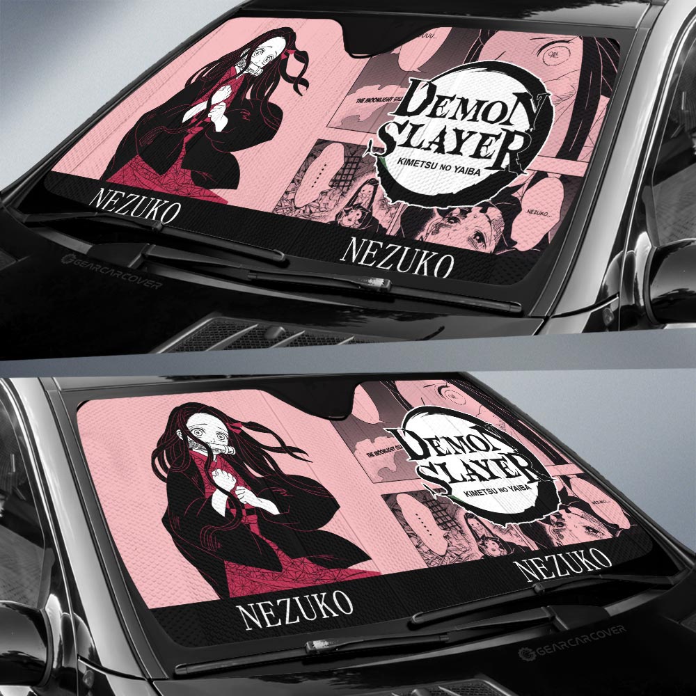 Nezuko Kamado Car Sunshade Custom Demon Slayer Car Accessories Manga Style - Gearcarcover - 2