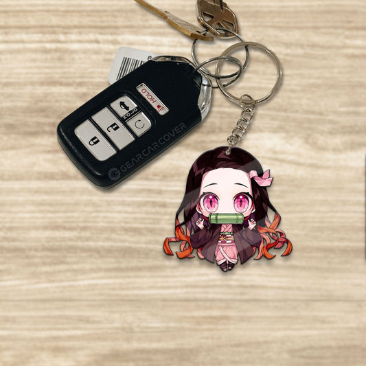 Nezuko Kamado Keychain Custom Demon Slayer Anime Car Accessories - Gearcarcover - 1