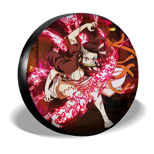 Nezuko Kamado Spare Tire Cover Custom Demon Slayer Anime Car Accessoriess - Gearcarcover - 2