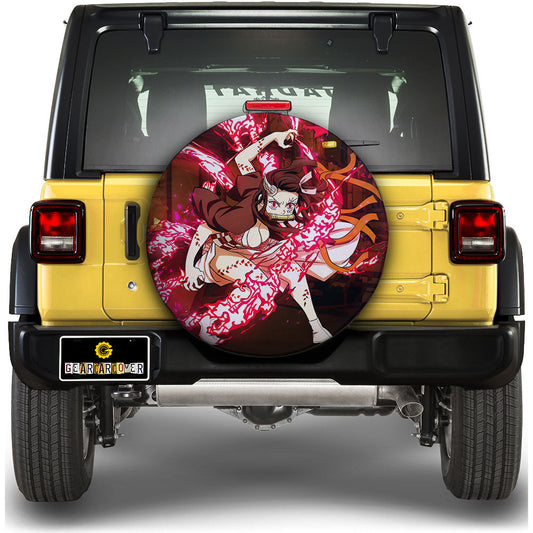 Nezuko Kamado Spare Tire Cover Custom Demon Slayer Anime Car Accessoriess - Gearcarcover - 1