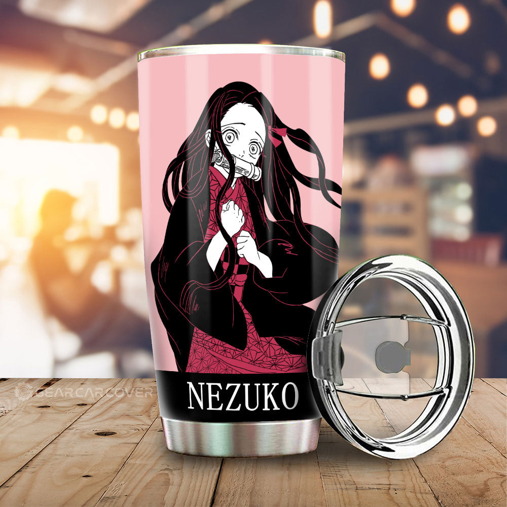 Nezuko Kamado Tumbler Cup Custom Demon Slayer Car Accessories Manga Style - Gearcarcover - 2