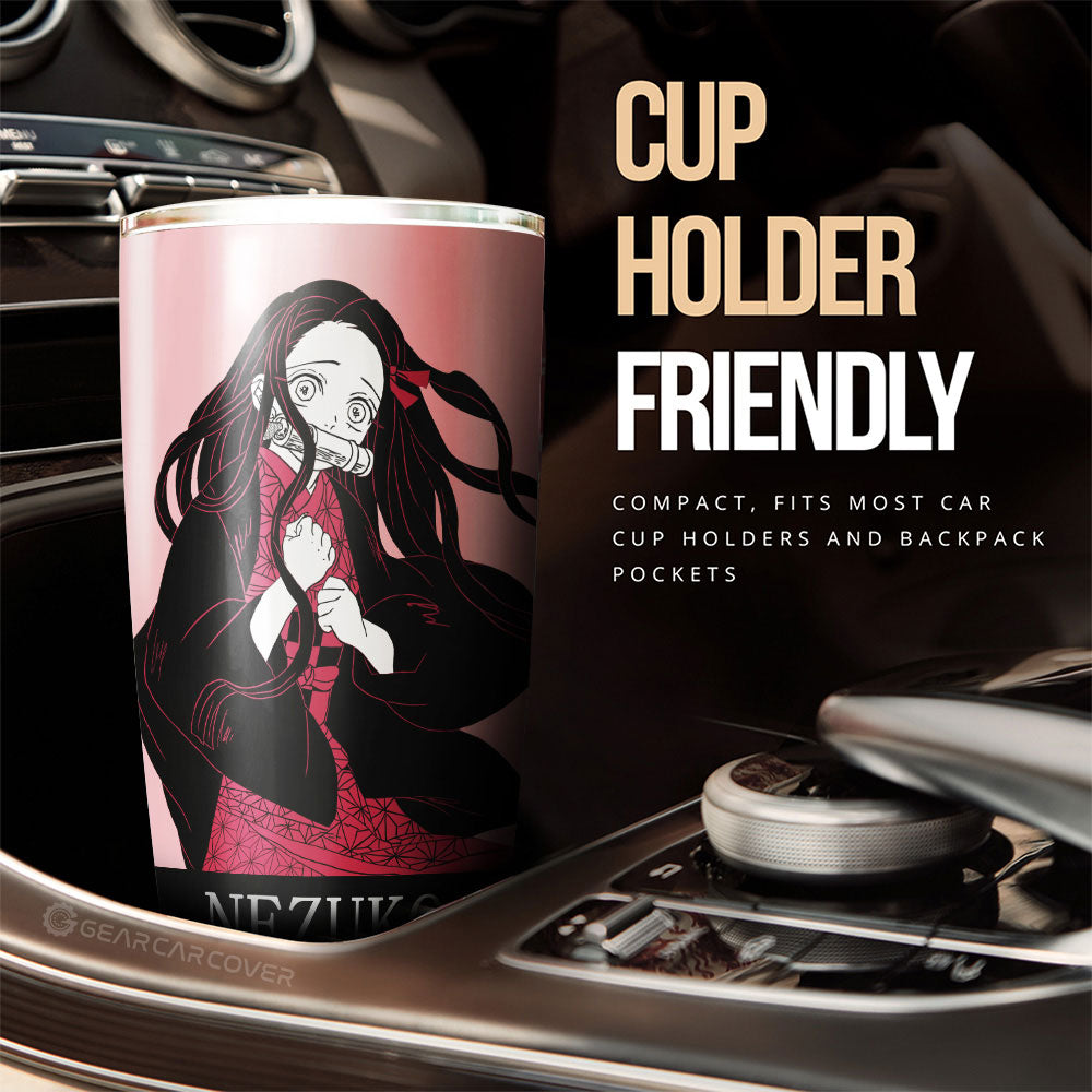 Nezuko Kamado Tumbler Cup Custom Demon Slayer Car Accessories Manga Style - Gearcarcover - 3