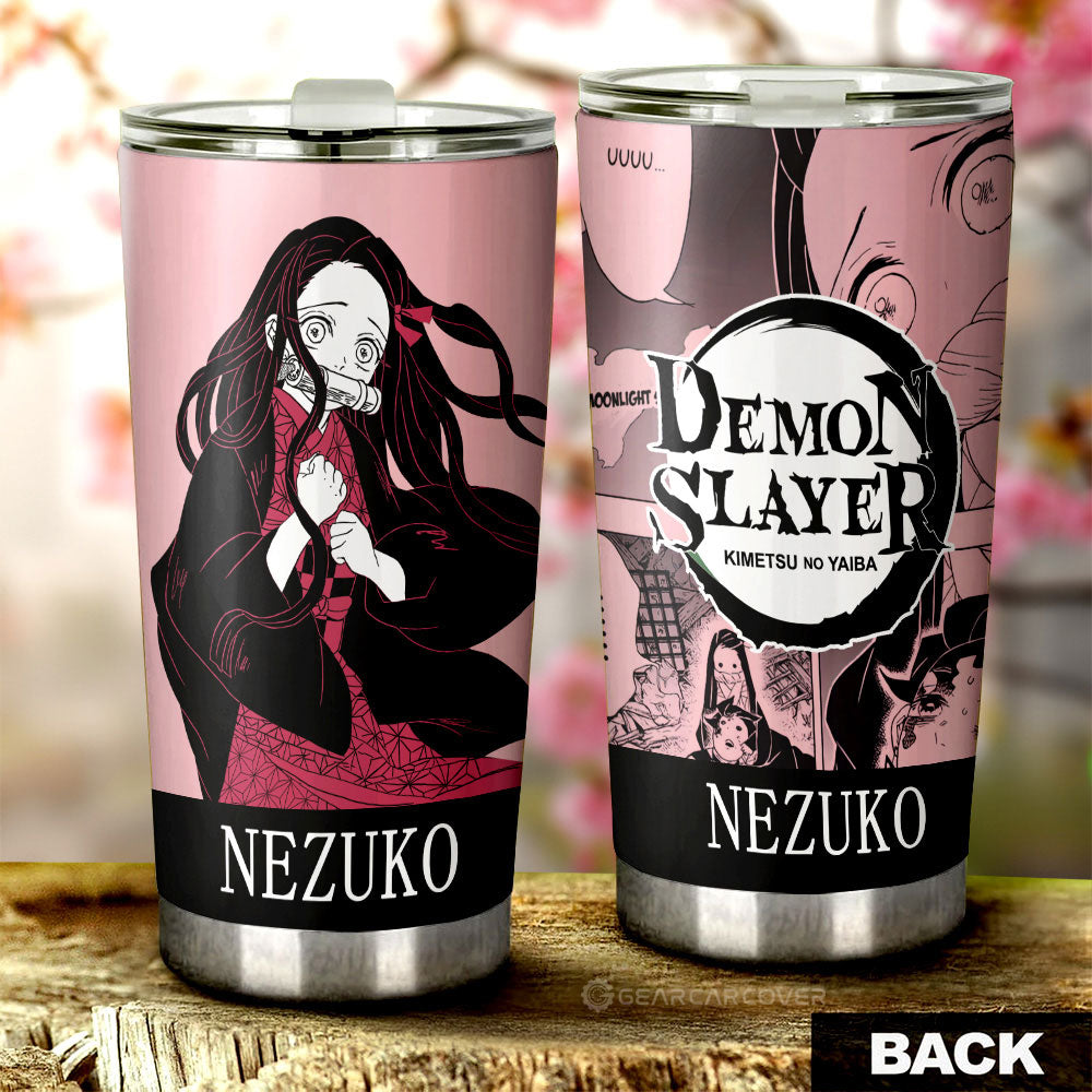 Nezuko Kamado Tumbler Cup Custom Demon Slayer Car Accessories Manga Style - Gearcarcover - 1