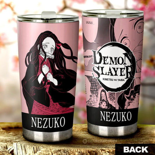 Nezuko Kamado Tumbler Cup Custom Demon Slayer Car Accessories Manga Style - Gearcarcover - 1