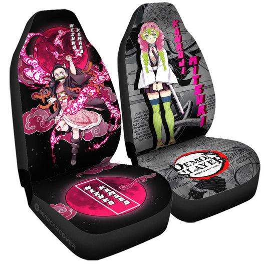 Nezuko & Mitsuri Kanroji Car Seat Covers Custom Demon Slayer Anime Car Accessories - Gearcarcover - 2