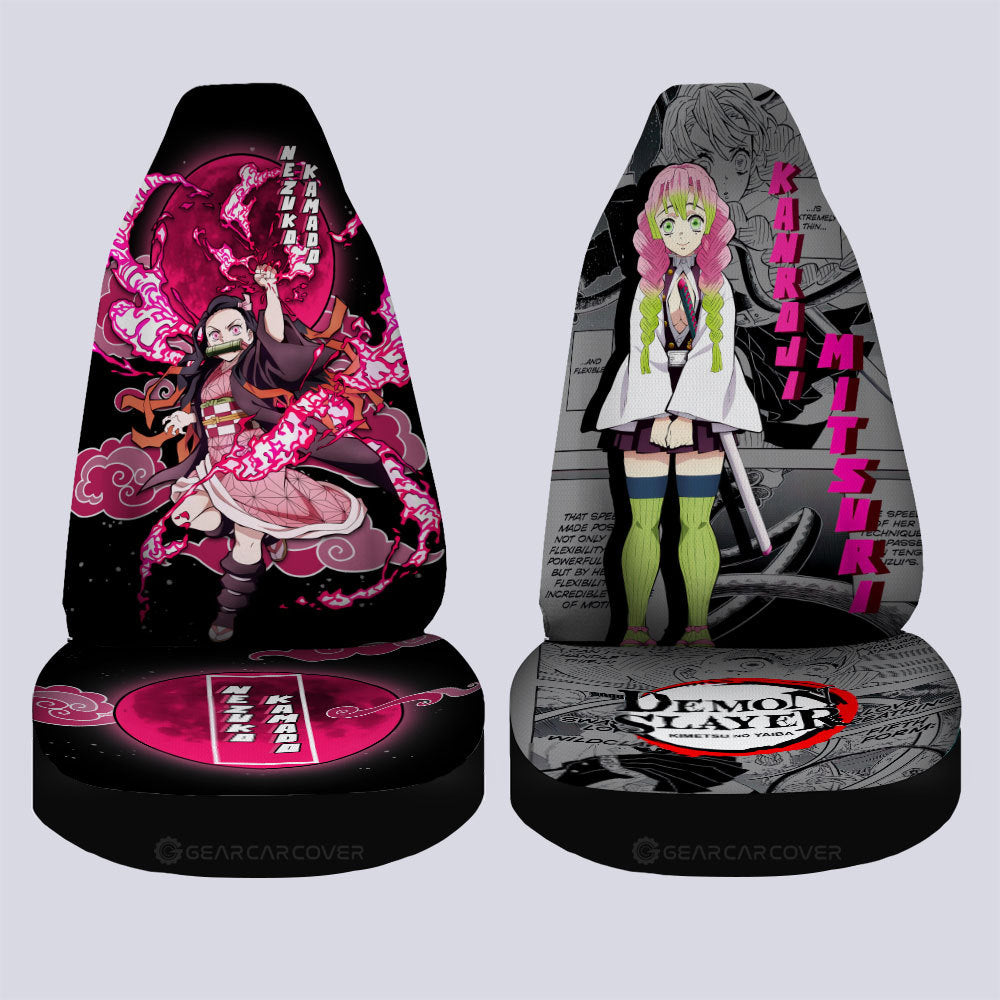 Nezuko & Mitsuri Kanroji Car Seat Covers Custom Demon Slayer Anime Car Accessories - Gearcarcover - 3