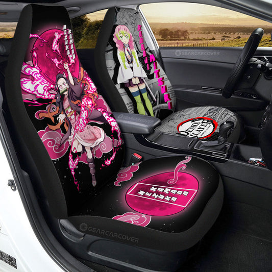Nezuko & Mitsuri Kanroji Car Seat Covers Custom Demon Slayer Anime Car Accessories - Gearcarcover - 1