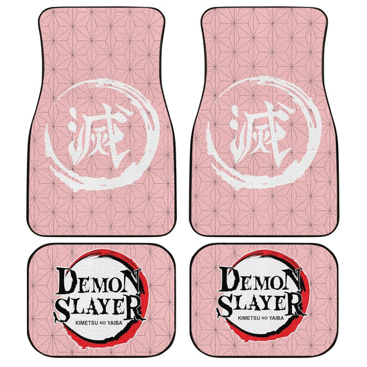 Nezuko Uniform Car Floor Mats Custom Demon Slayer Anime Car Accessories Perfect Gift For Fan - Gearcarcover - 1