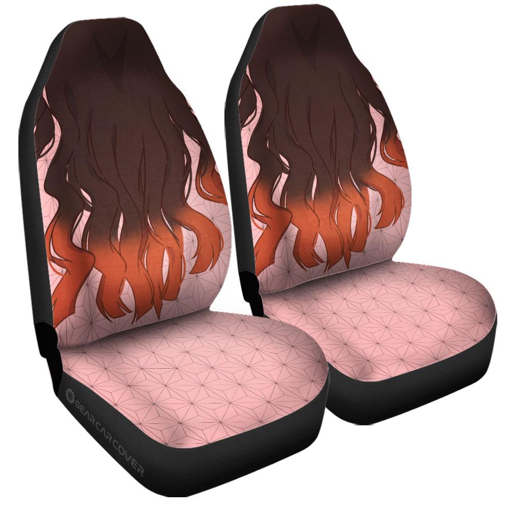 Nezuko Uniform Car Seat Covers Custom Hairstyle Demon Slayer Anime Car Interior Accessories - Gearcarcover - 3