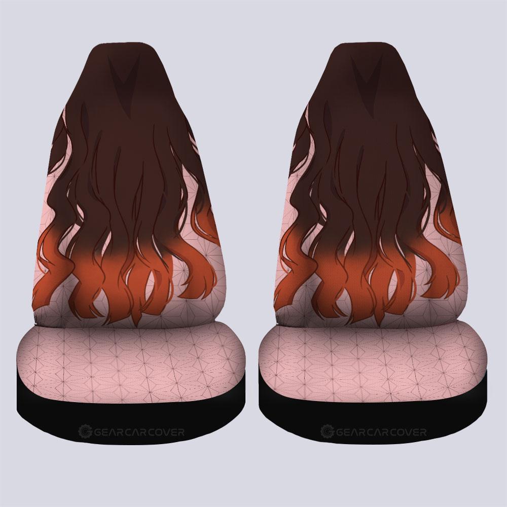 Nezuko Uniform Car Seat Covers Custom Hairstyle Demon Slayer Anime Car Interior Accessories - Gearcarcover - 4