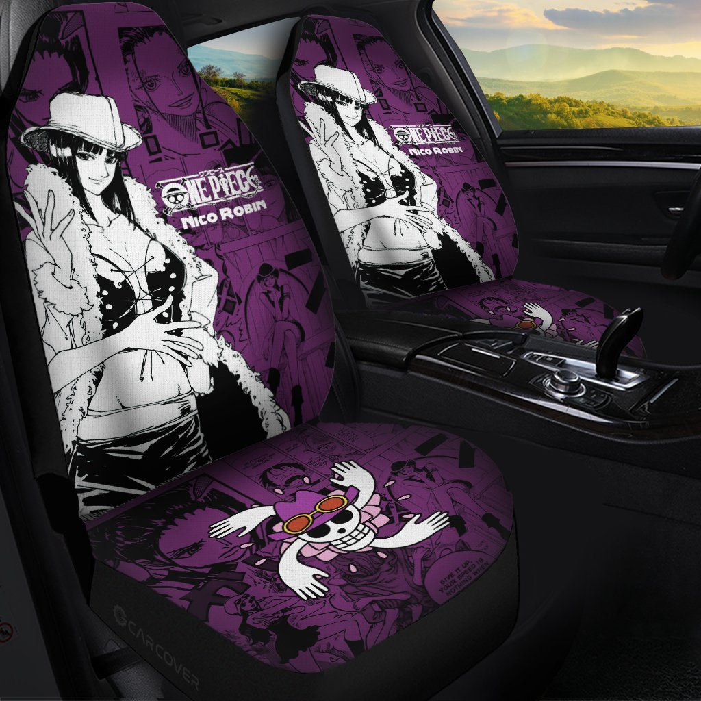 Nico Robin Car Seat Covers Custom Anime Mix Manga One Piece Car Interior Accessories - Gearcarcover - 1