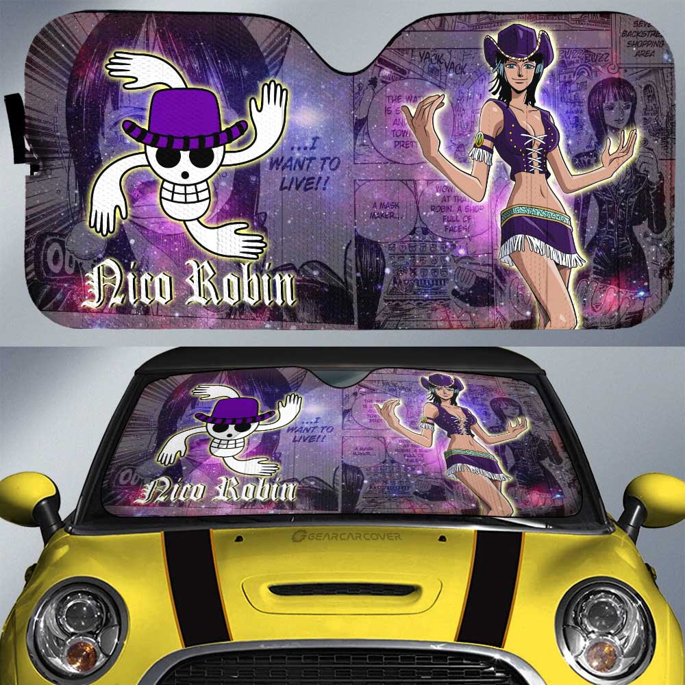 Nico Robin Car Sunshade Custom One Piece Anime Car Accessories Manga Galaxy Style - Gearcarcover - 1