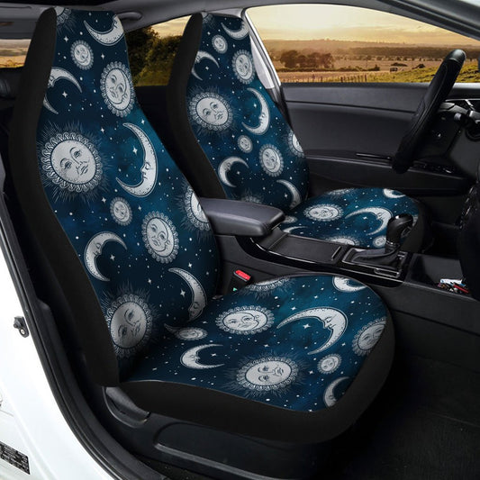 Night Sky Celestial Galaxy Car Seat Covers Sun And Moon Custom Car Accessories - Gearcarcover - 2