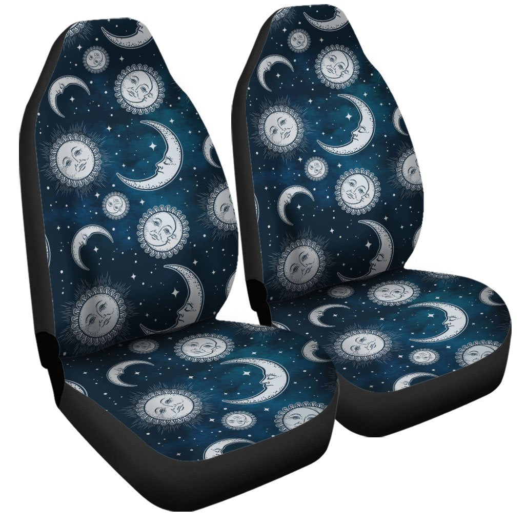 Night Sky Celestial Galaxy Car Seat Covers Sun And Moon Custom Car Accessories - Gearcarcover - 3