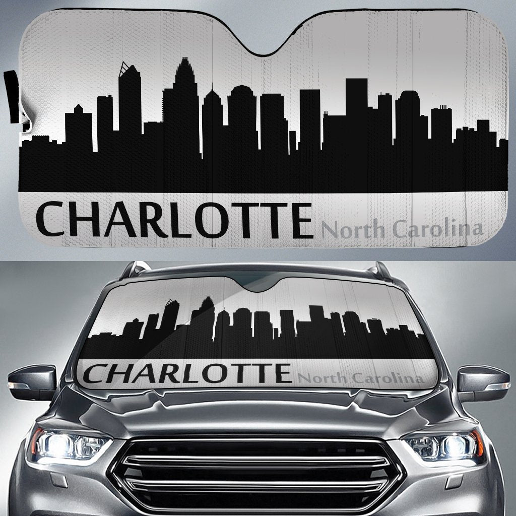 North Carolina Charlotte Skyline Car Sunshade Custom Car Accessories - Gearcarcover - 1
