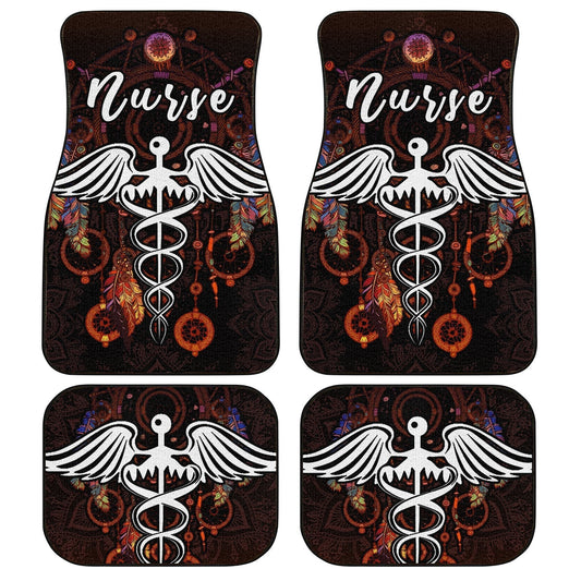 Nurse Car Floor Mats Custom Mandala Dreamcatcher Meaningful For Nurse Car Accessories - Gearcarcover - 1