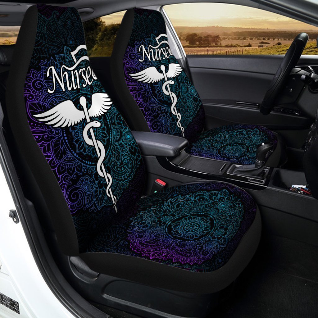 Nurse Car Seat Covers Custom Mandala Car Accessories Gift Idea - Gearcarcover - 2